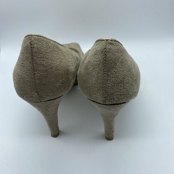 Fioni Taupe Kardin 63709-04 Women's Open Toe Suede Size 8 - Picture 3 of 12